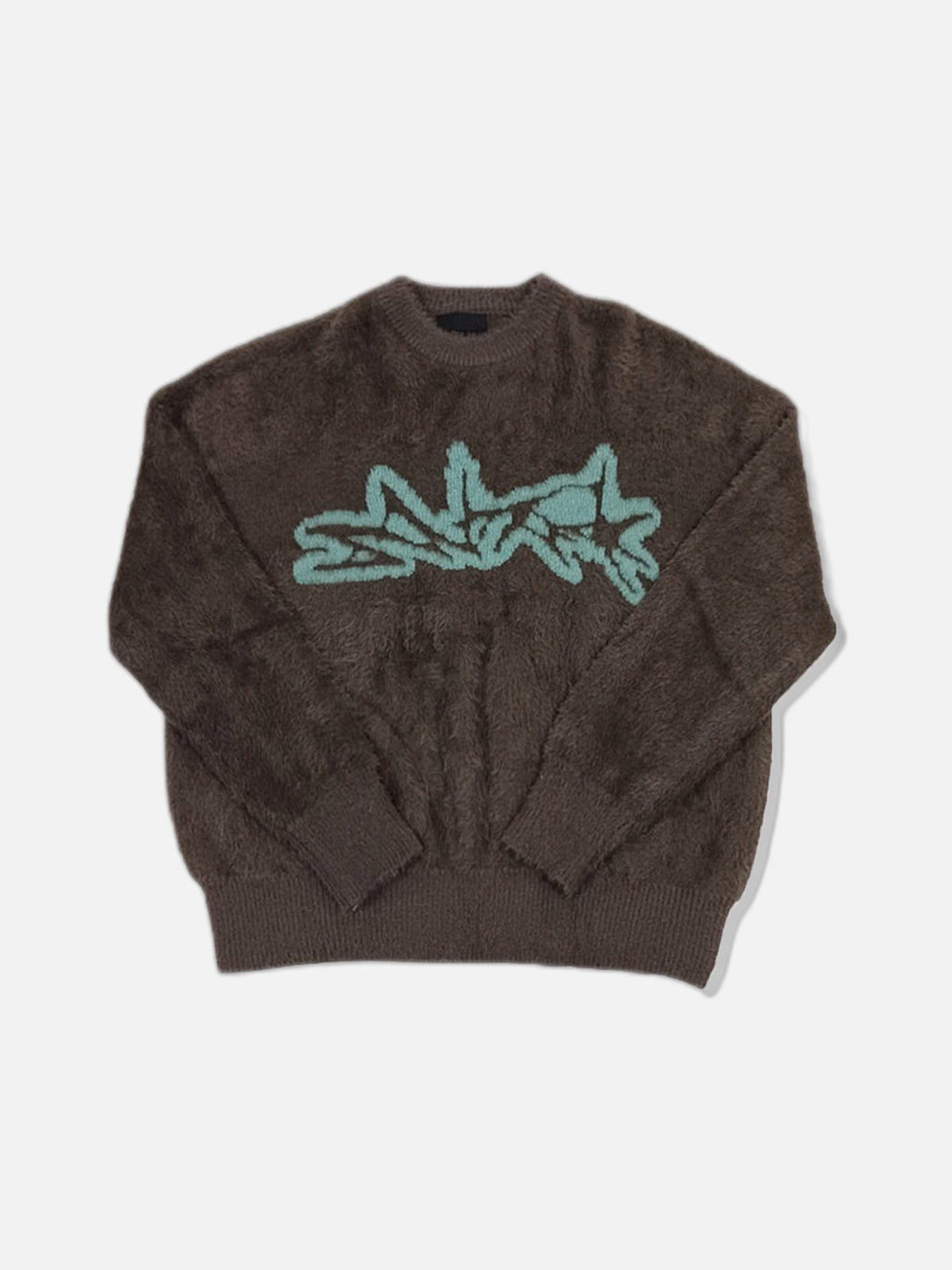 街頭 馬海毛 塗鴉 落肩 毛衣 / 3色 - WHATEVER STUDIO