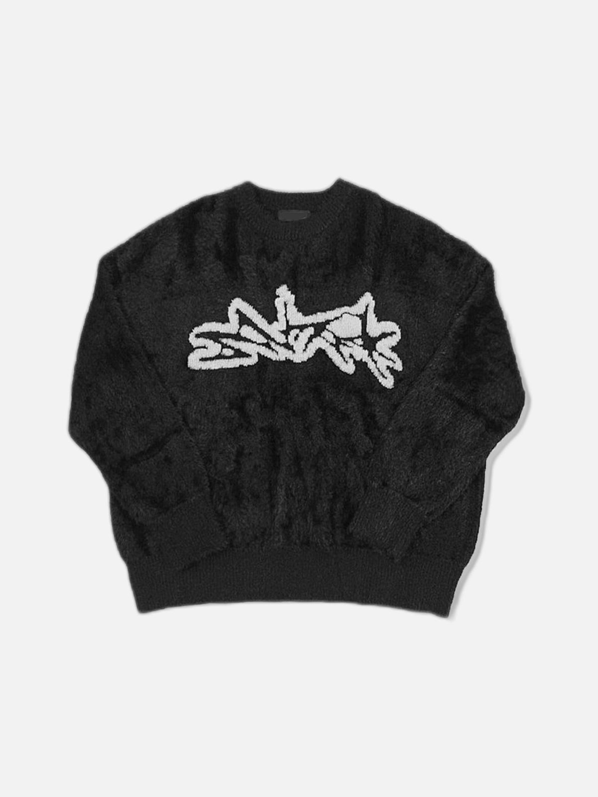 街頭 馬海毛 塗鴉 落肩 毛衣 / 3色 - WHATEVER STUDIO