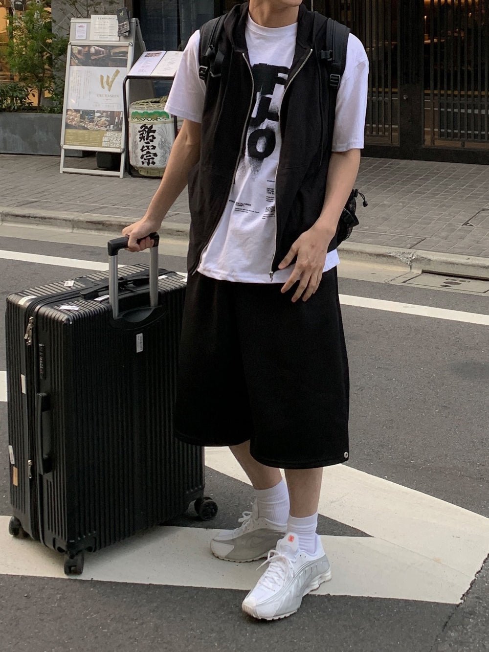 簡約 層次 棉質 無袖 拉鍊 連帽 背心 / 3色 - WHATEVER STUDIO