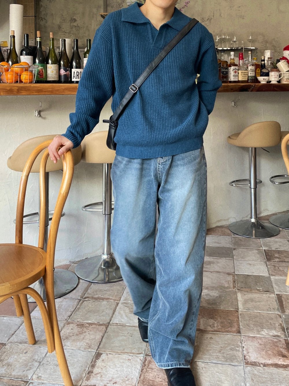 復古 水洗 寬鬆 顯高 直筒 牛仔褲 / 3色 - WHATEVER STUDIO