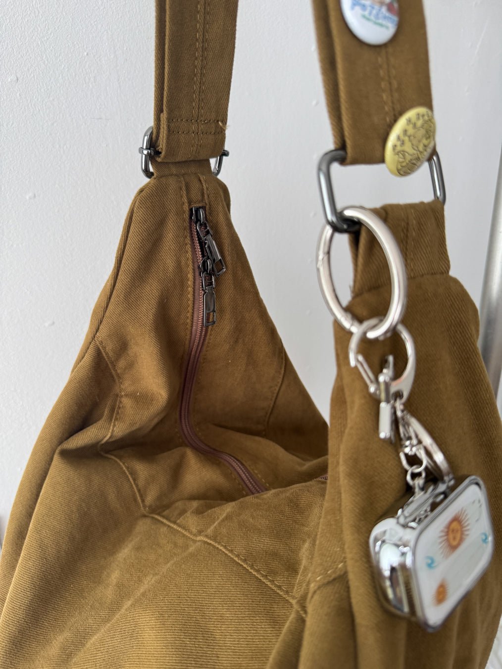 復古 慵懶 棉質 半月 斜背包 / 3色 - WHATEVER STUDIO