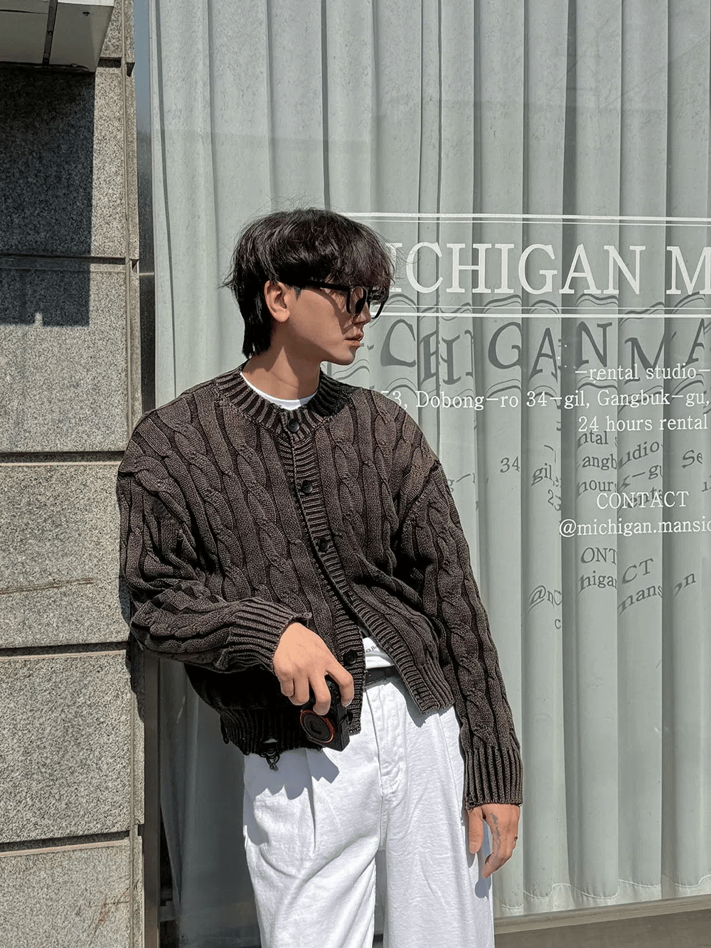 仿舊 提花 破壞 短版 針織外套 / 4色 - WHATEVER STUDIO