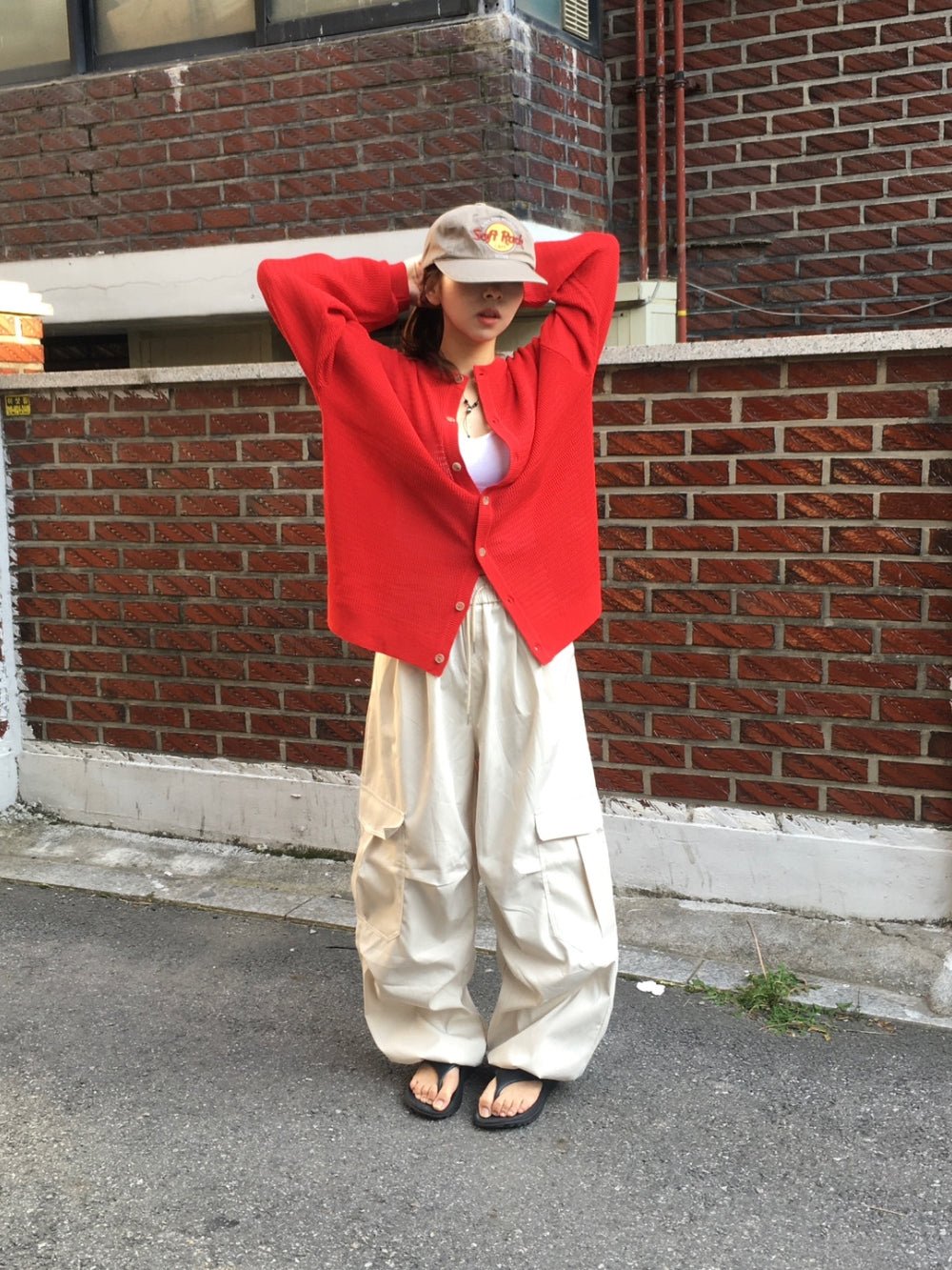 簡約 網眼 透氣 亨利領 開襟衫 / 4色 - WHATEVER STUDIO