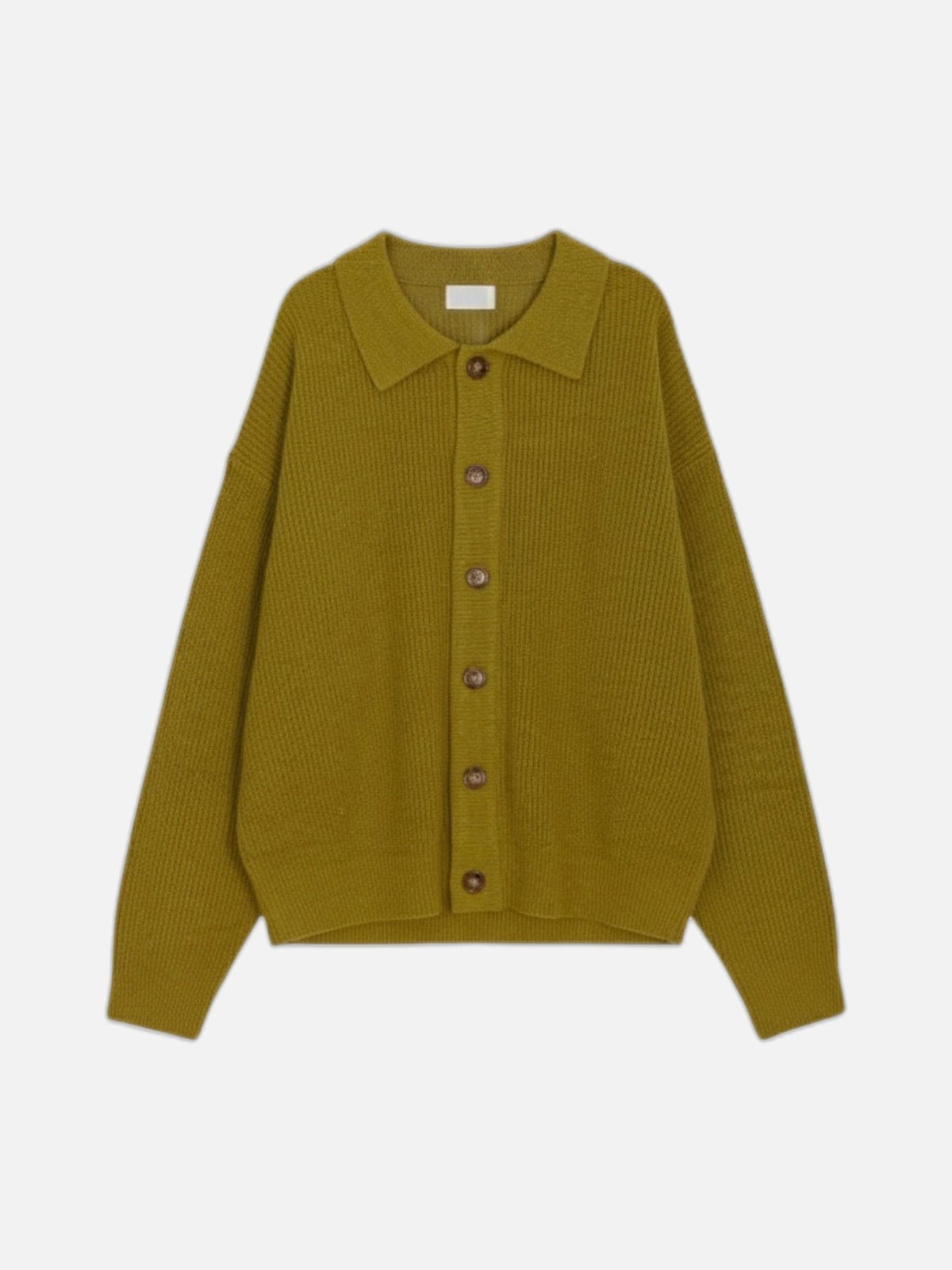 寬鬆 翻領 珍珠釦 針織 開襟衫 / 6色 - WHATEVER STUDIO