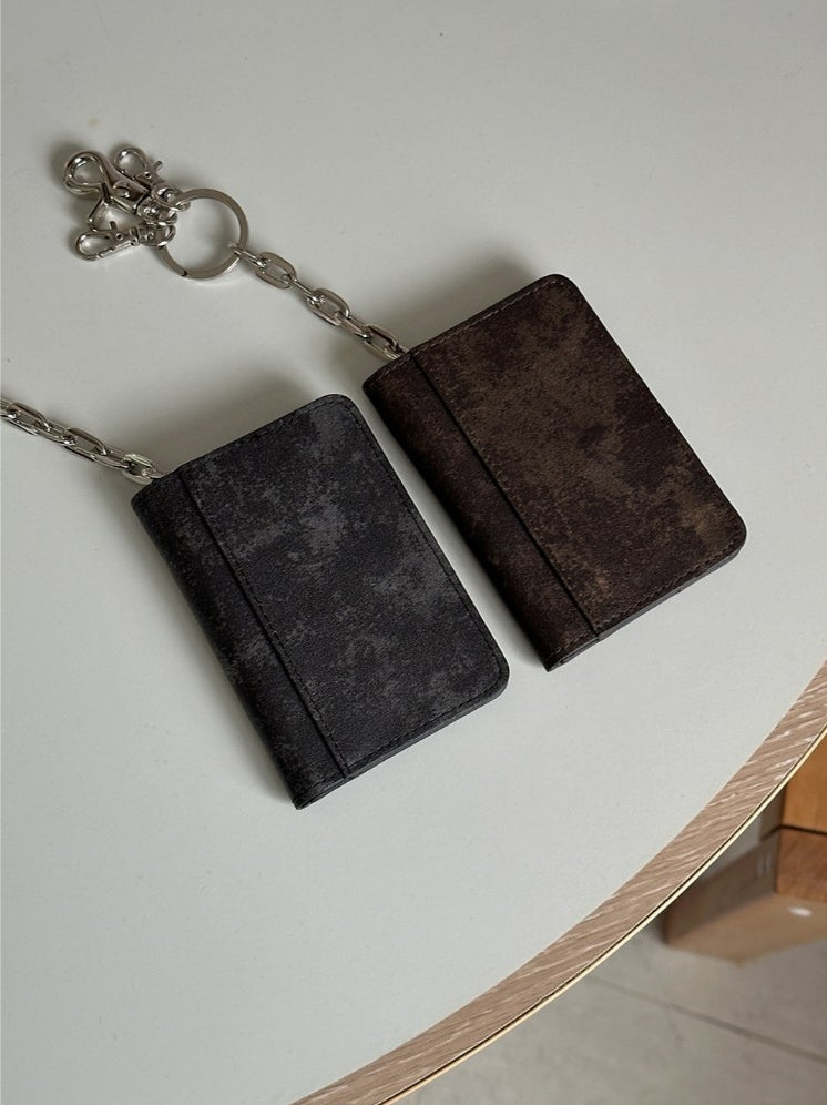 復古 皮革 鑰匙圈 吊飾 卡夾 / 2色