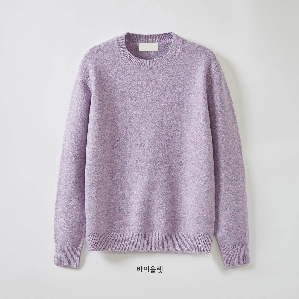 Air Wool 輕量 保暖 羊毛 圓領 針織毛衣 / 15色 - WHATEVER STUDIO