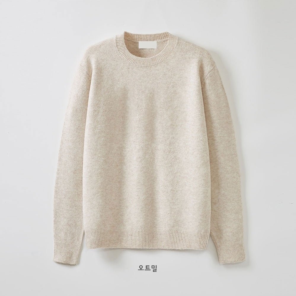 Air Wool 輕量 保暖 羊毛 圓領 針織毛衣 / 15色 - WHATEVER STUDIO