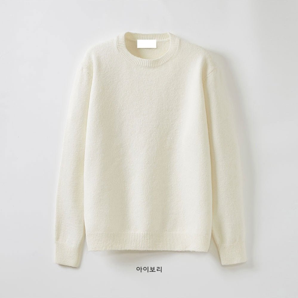 Air Wool 輕量 保暖 羊毛 圓領 針織毛衣 / 15色 - WHATEVER STUDIO