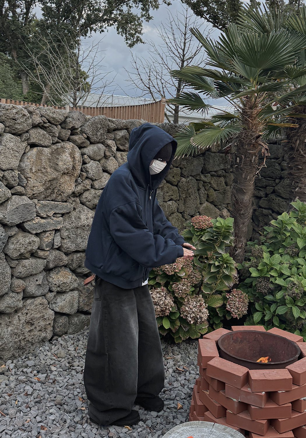 寬鬆 鋪棉 雙拉鍊 落肩 Boxy 連帽外套 / 3色 - WHATEVER STUDIO