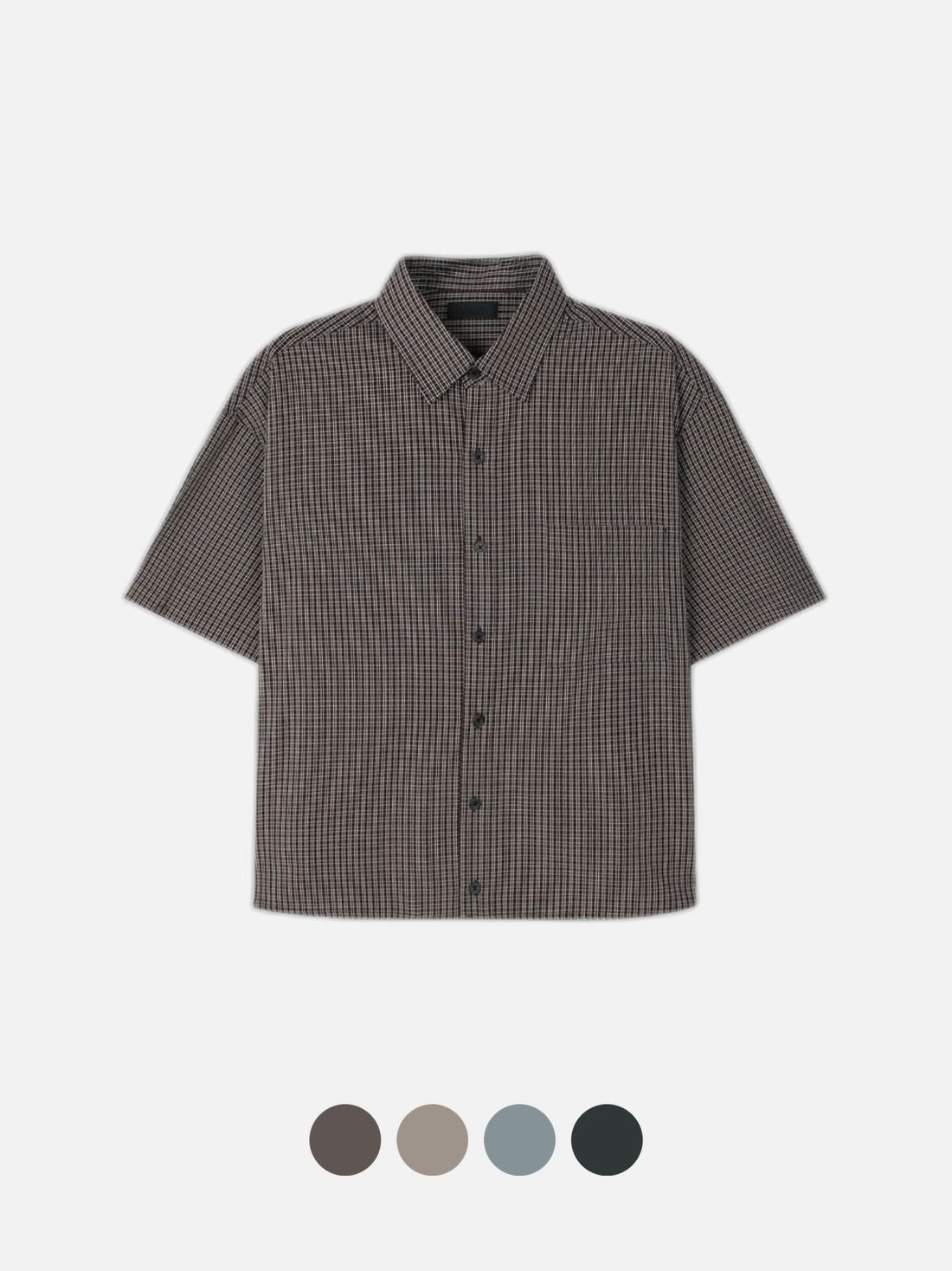 Boxy 短版 格紋 半袖 寬鬆 襯衫 / 4色 - WHATEVER STUDIO