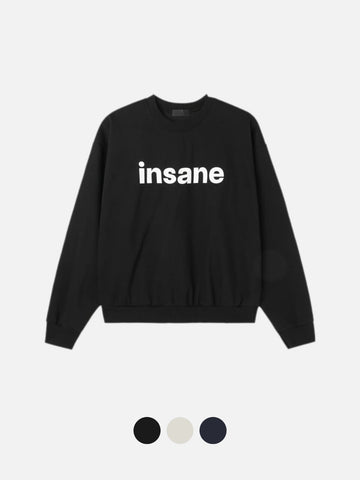 insane 印花 落肩 短版 大學T / 3色 - WHATEVER STUDIO