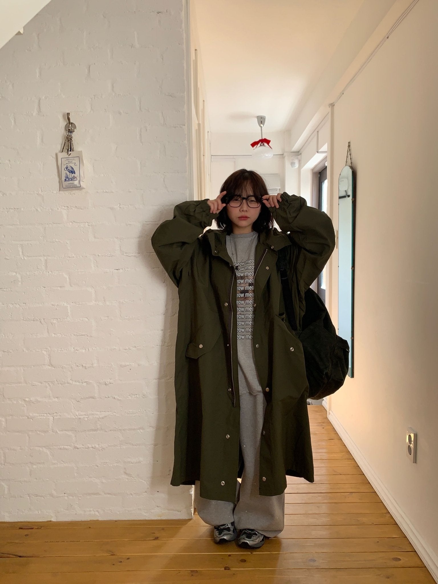 Meow 貓咪 滿版 寬鬆 長袖T / 3色 - WHATEVER STUDIO