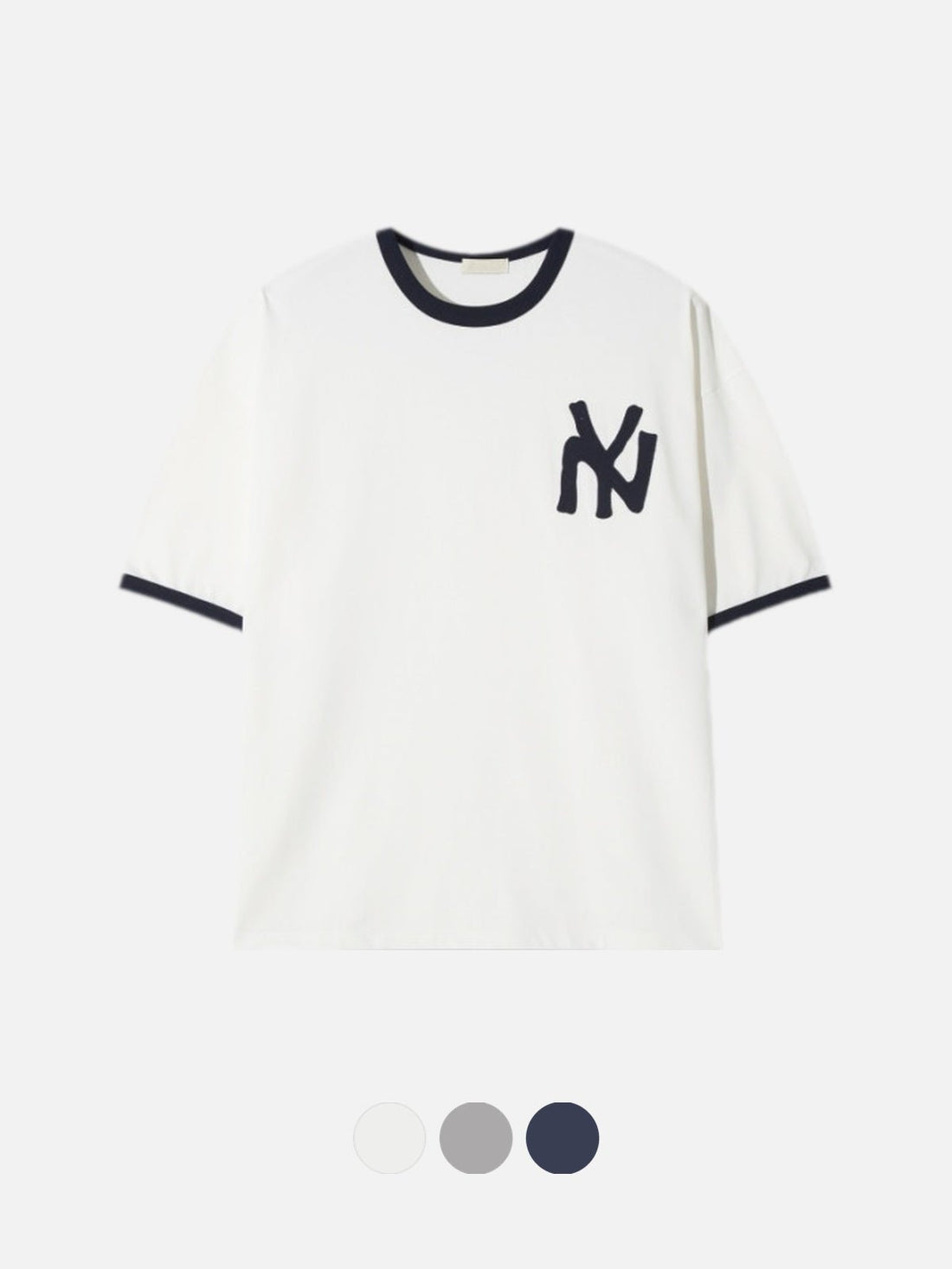 復古 刺繡 短版 NY Ringer 短袖 T恤 / 3色 - WHATEVER STUDIO
