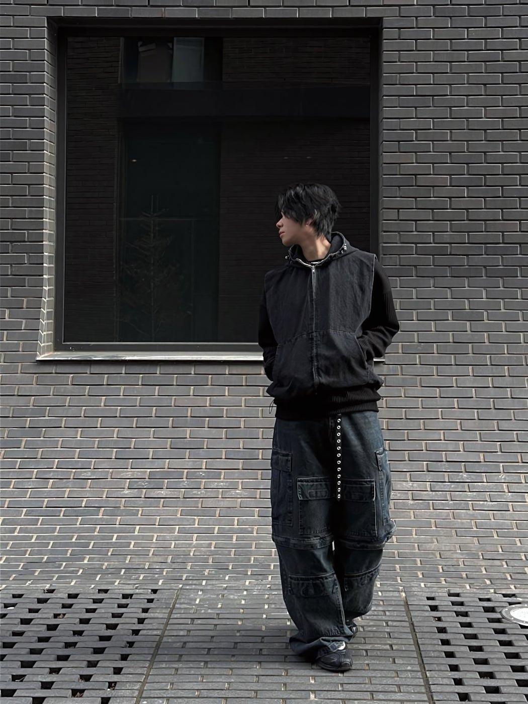 丹寧 牛仔 連帽 背心 - WHATEVER STUDIO