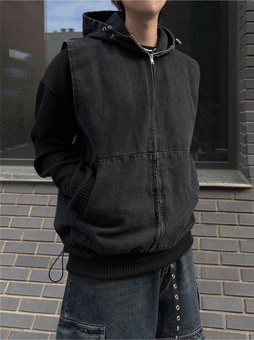 丹寧 牛仔 連帽 背心 - WHATEVER STUDIO