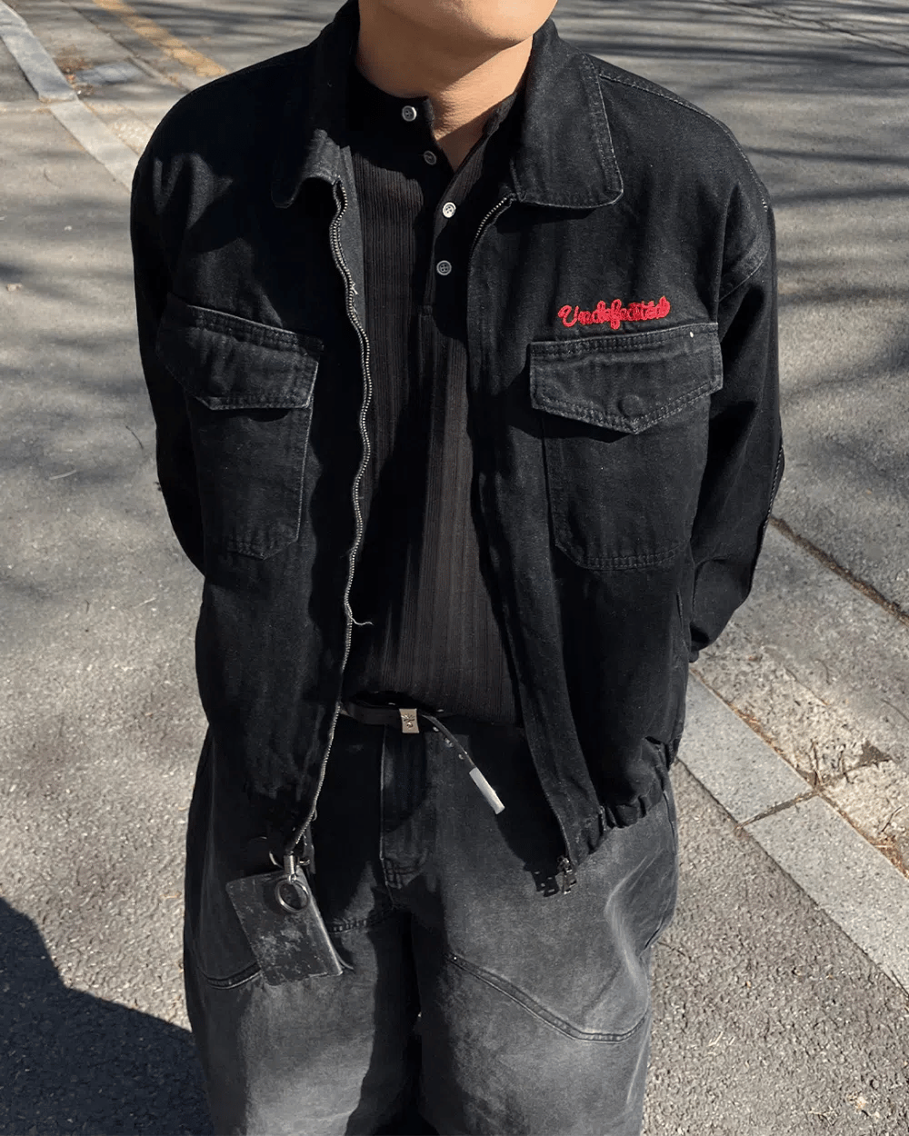 Undefeated 刺繡 雙拉鍊 牛仔外套 - WHATEVER STUDIO