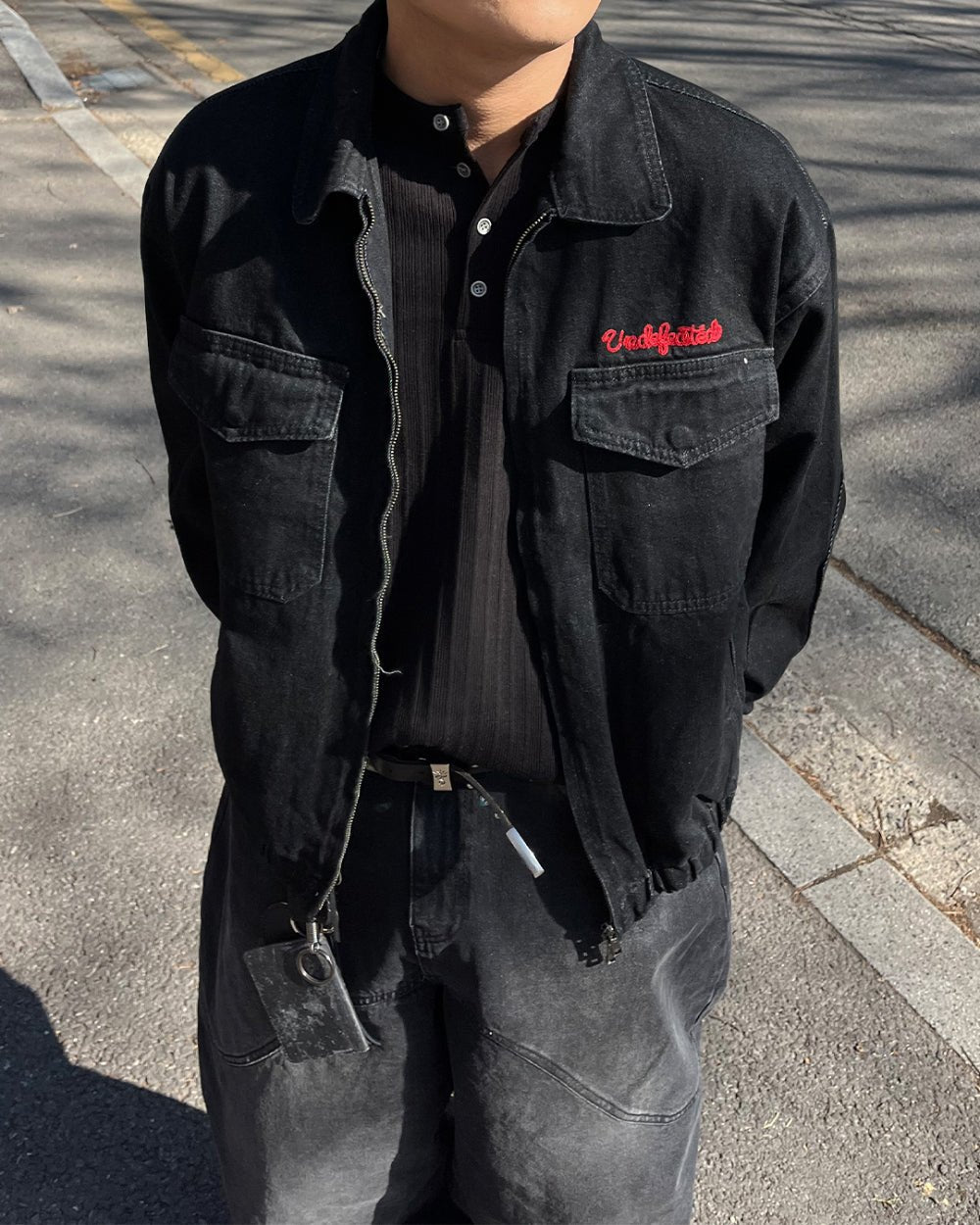 Undefeated 刺繡 雙拉鍊 牛仔外套 - WHATEVER STUDIO